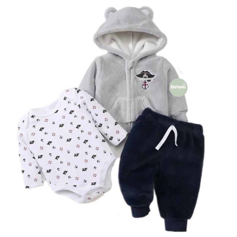 JUMP KIDS - Conjunto 3 piezas Forrado Pirata Gris para bebes