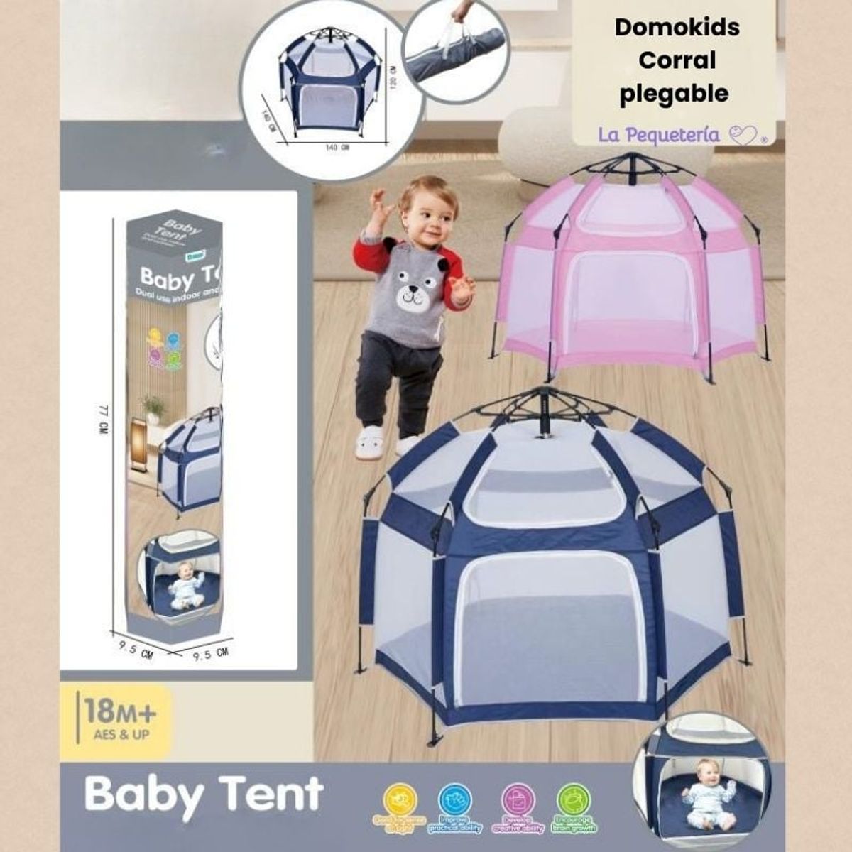 LA PEQUETERIA - Corral Plegable de bebé Domokids