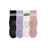 Calcetines Antideslizantes Algodon Yoga Fitness Set 4 Pares
