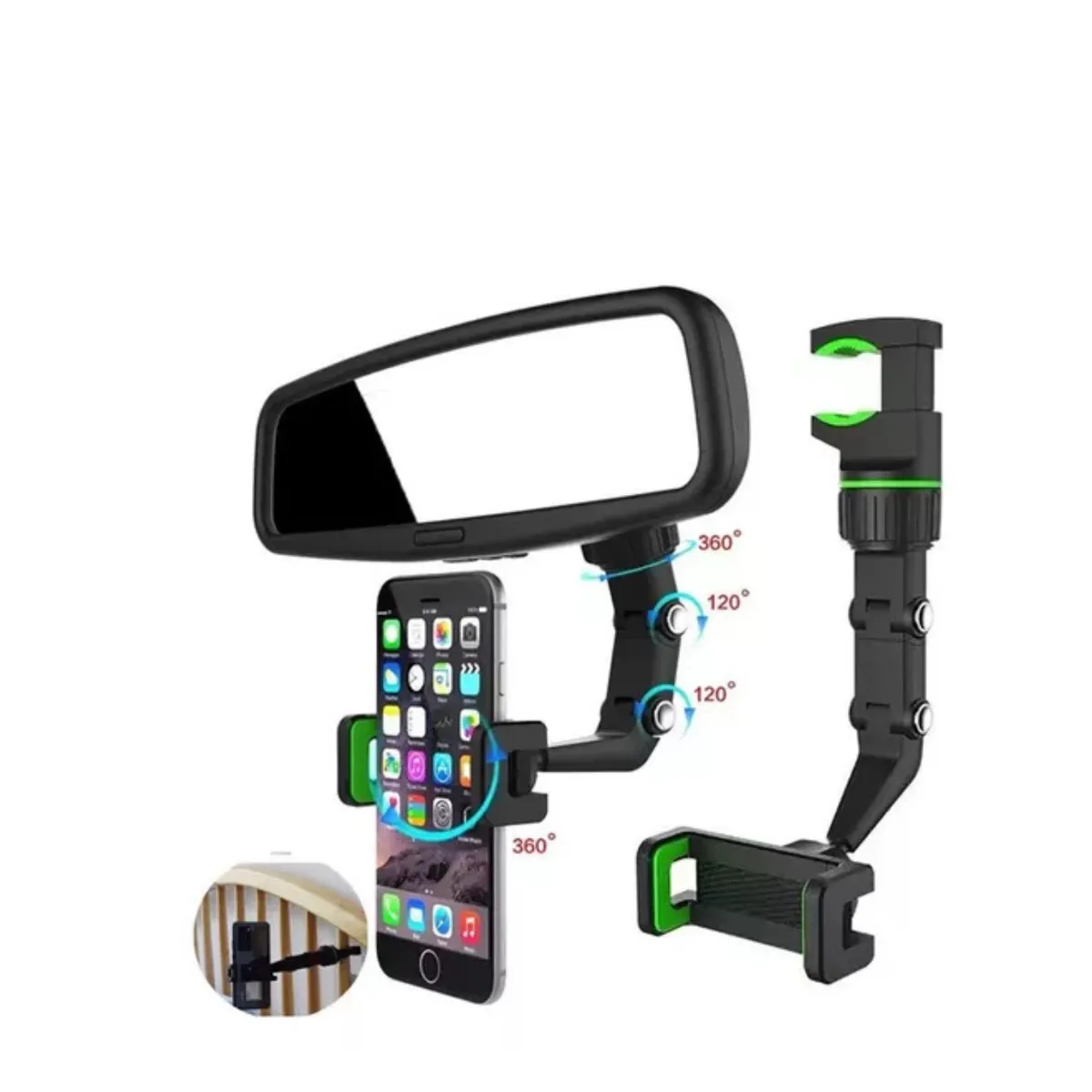 GENERICO - Soporte Teléfono Para Espejo Retrovisor Multifuncional Auto