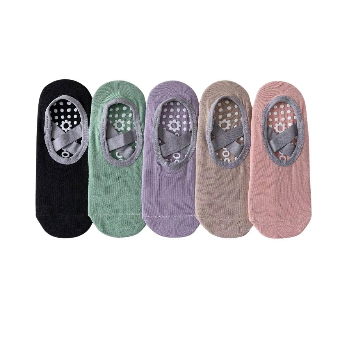 GENERICO - Calcetines Antideslizantes Algodón Yoga PILATES Set 5 Par