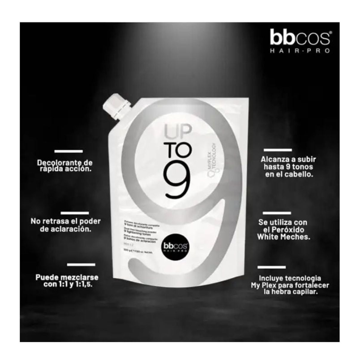 BBCOS - Decolorante Up To 9 BBCOS Aclara 9 Tonos 500grs.