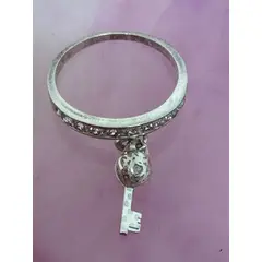 GENERICO - Anillo Plata 925 Circones Cristales Colgante Llave Talla 6
