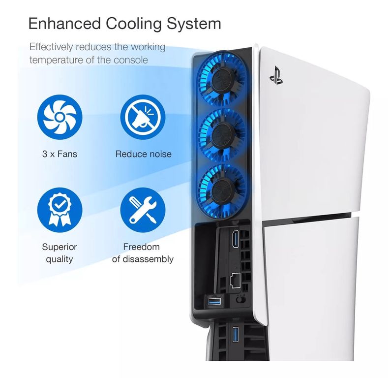 GENERICO Enfriador Para Ps5 Slimpro Refrigeración Usb Rgb Silencioso