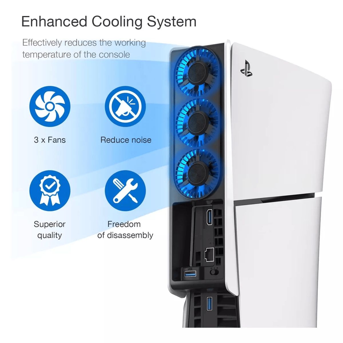 GENERICO - Enfriador Para Ps5 Slimpro Refrigeración Usb Rgb Silencioso