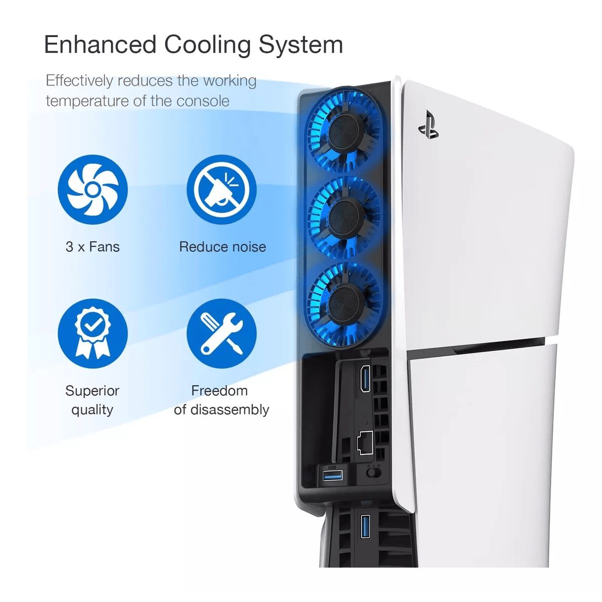 GENERICO - Enfriador Para Ps5 Slimpro Refrigeración Usb Rgb Silencioso