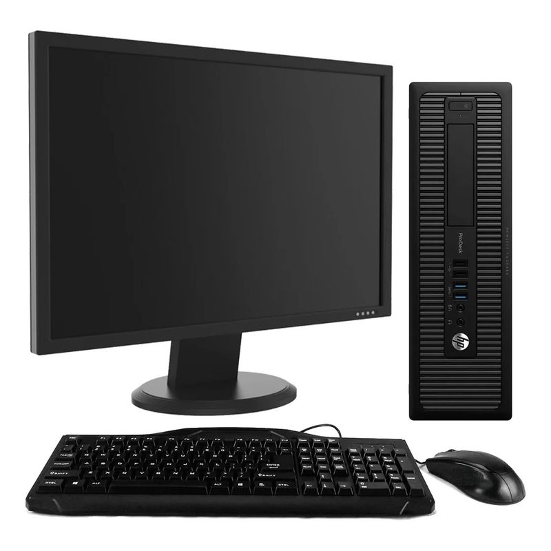 HP - kit pc hp prodesk 600 g2, i5 sexta, ssd 256, 16 gb en ram , monitor de 19"