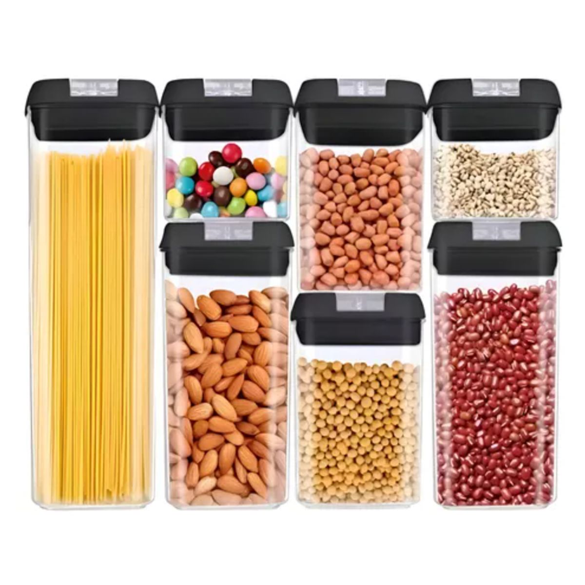 GENERICO - Contenedores De Alimentos Almacenamiento 7 Pcs con tapa