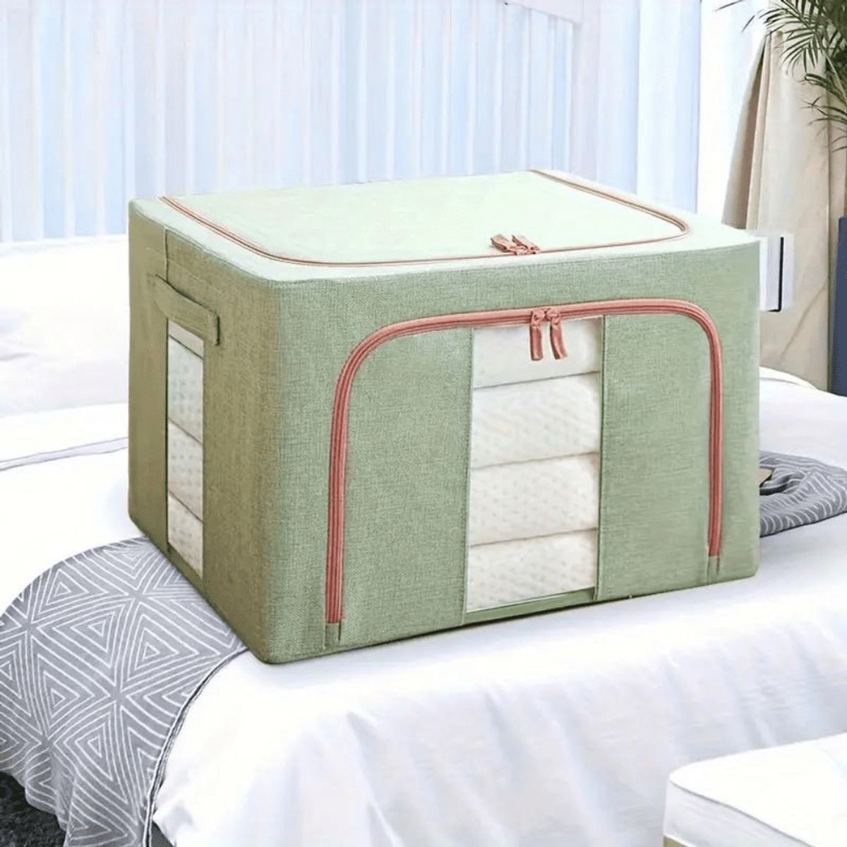 GENERICO - Caja Organizadora Con Marco Metálico 66l - Menta