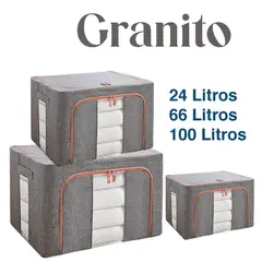 GENERICO - Set 3 Cajas Organizadoras de Tela Plegables - Granito