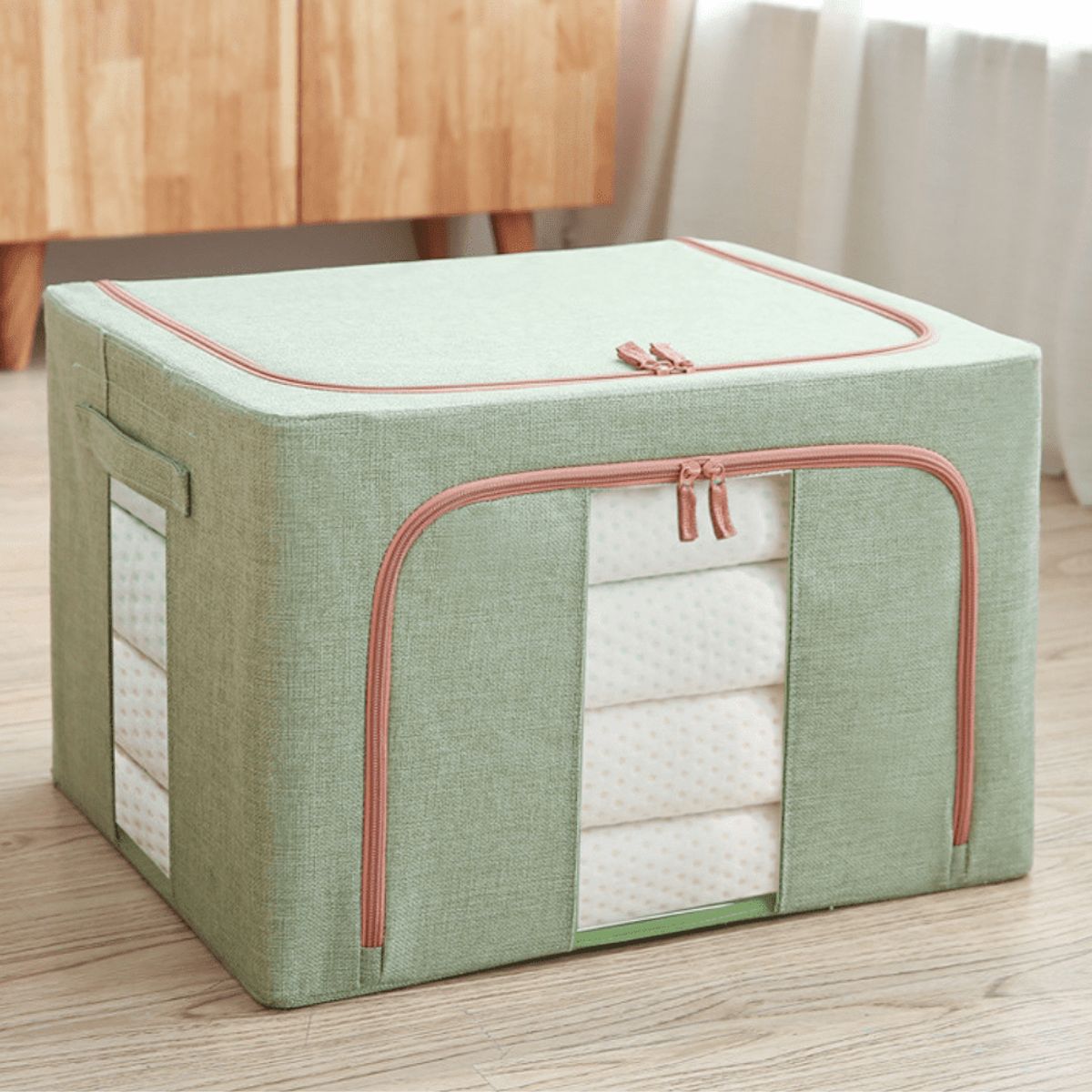 GENERICO - Set 3 Cajas Organizadoras de Tela Plegables - Menta