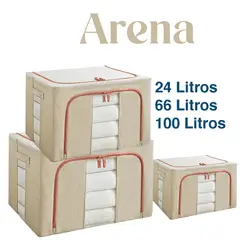 GENERICO - Set 3 Cajas Organizadoras de Tela Plegables - Arena