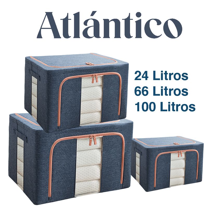 GENERICO - Set 3 Cajas Organizadoras de Tela Plegables - Atlántico