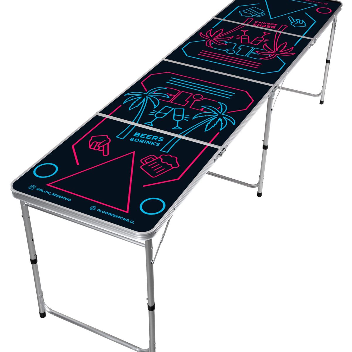 GENERICO - Mesa Plegable Glow Beer Pong Sunset Juego Mesa Para Beber