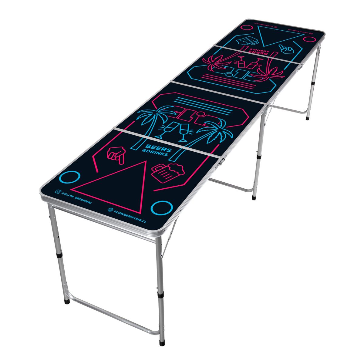 GENERICO - Mesa Plegable Glow Beer Pong Sunset Juego Mesa Para Beber