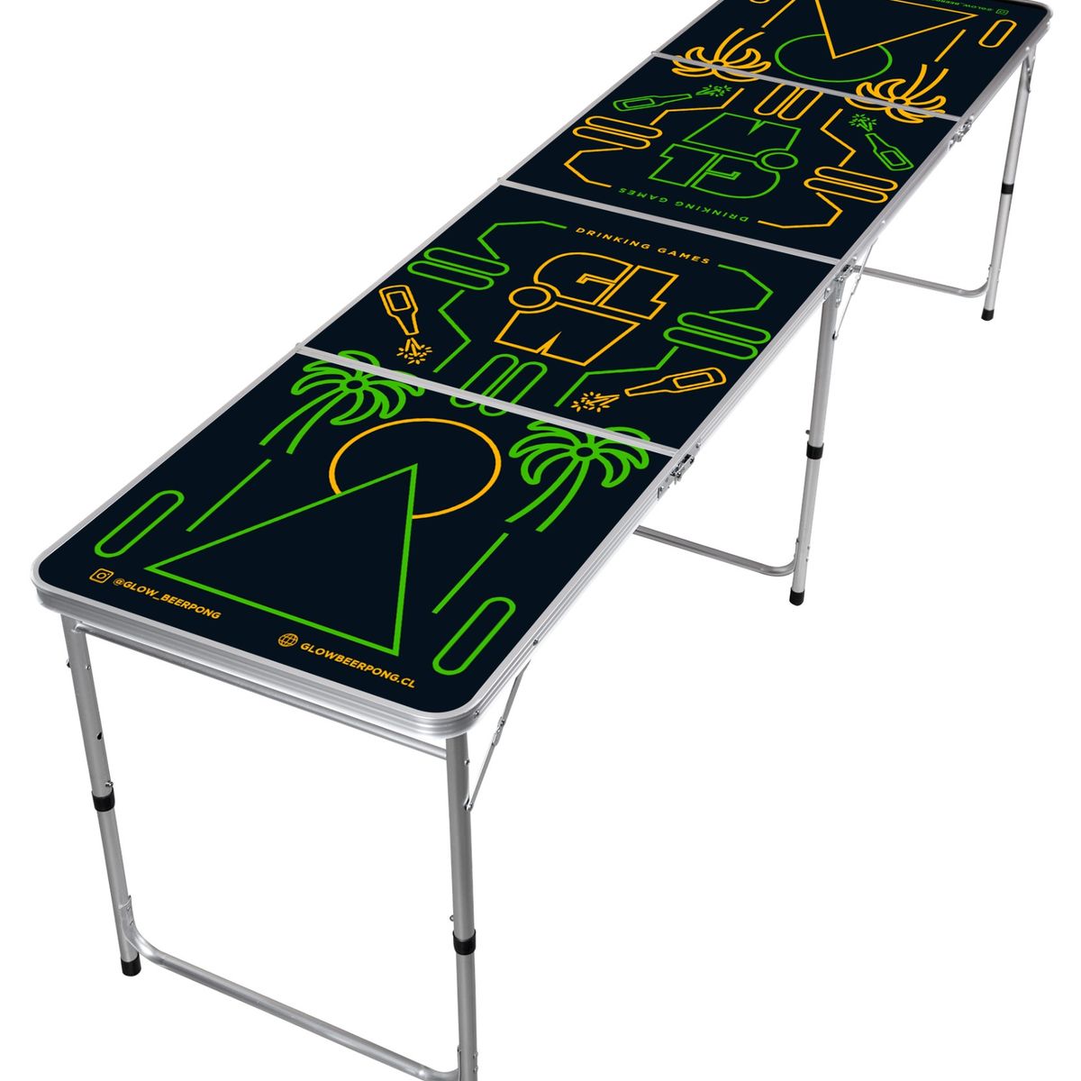 GENERICO - Mesa Plegable Glow Beer Pong Tropical Juego Mesa Para Beber