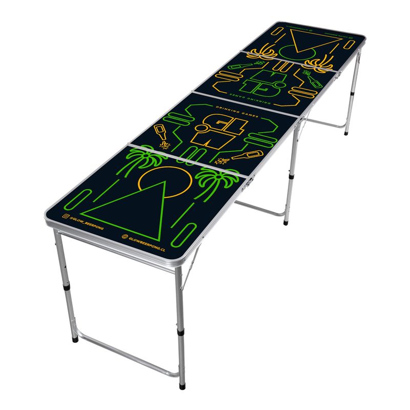 GENERICO - Mesa Plegable Glow Beer Pong Tropical Juego Mesa Para Beber