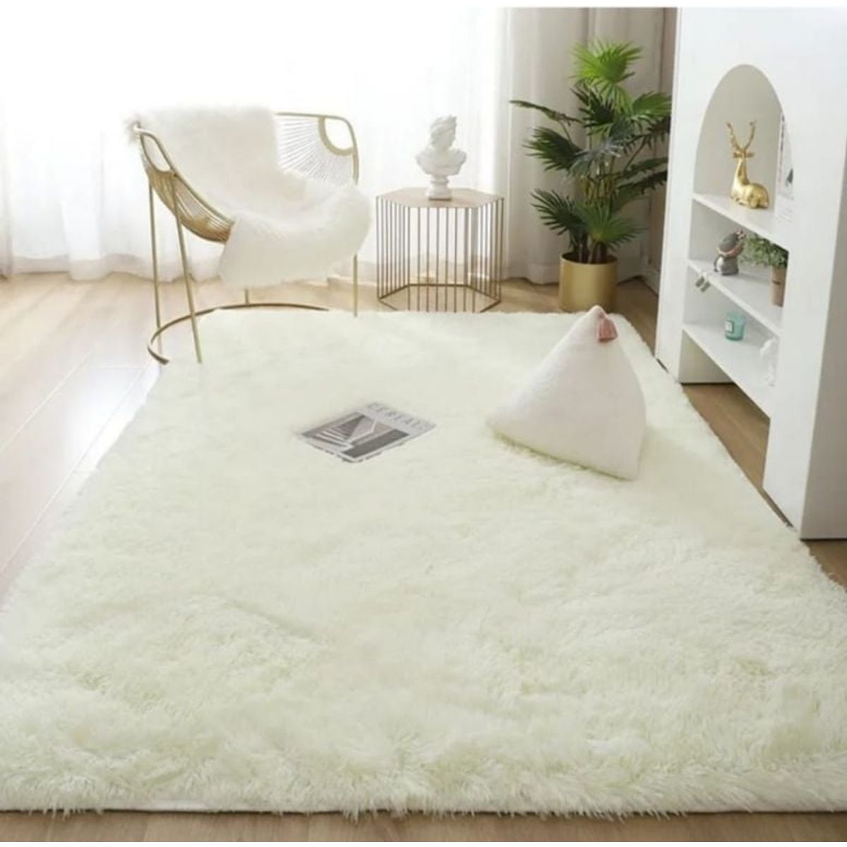 GENERICO - Alfombras peluda tipo Shaggy 200x300 cm Blanco