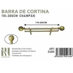 GENERICO - BARRA DOBLE DE CORTINA CHAMPAN MEDIDAS 110-200 CM MOD 5184
