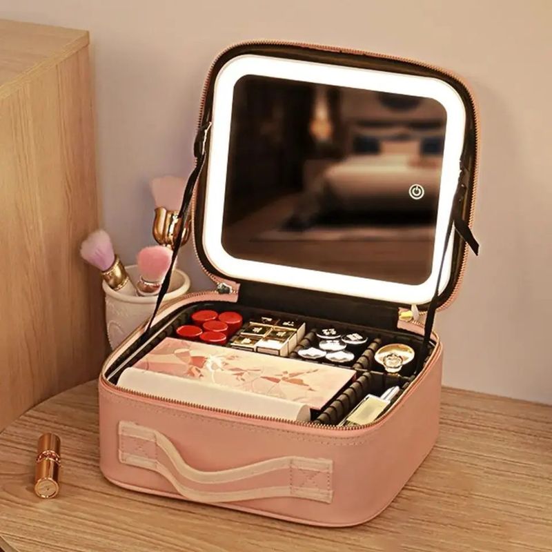 MOVI - Cosmetiquero con espejo luz led y organizador