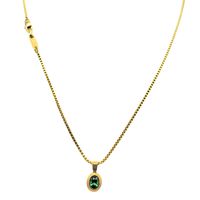 Cadena de Oro 18K Laminado Tejido Veneciano Colgante Esmeralda