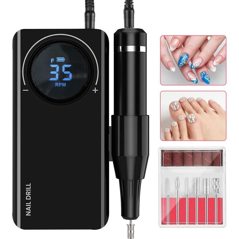 PUREPOWER - Taladro de uñas recargable de 3500RPM con Kit de brocas