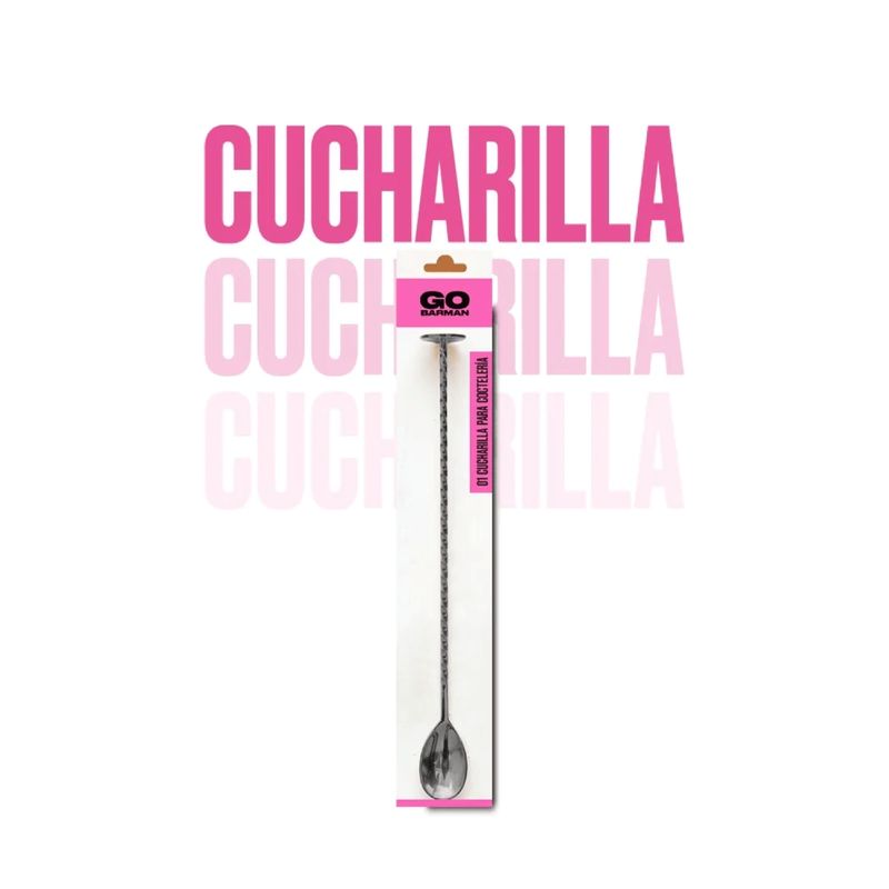 GO BARMAN - Cucharilla de Bar 30cm Negro - Go Barman