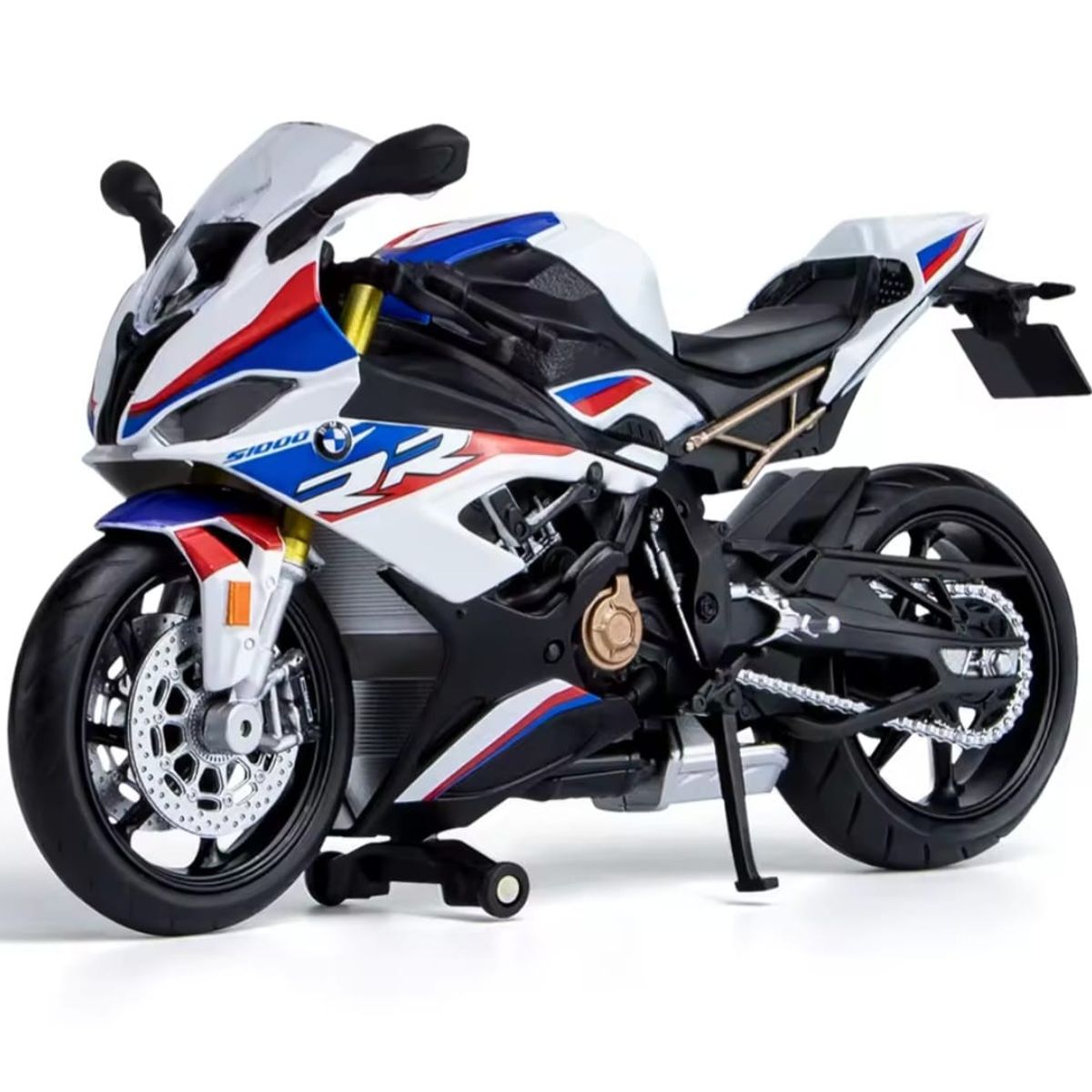 GENERICO - Moto BMW S1000rr Metal Escala 1 :12 Blanca con Luz y sonido