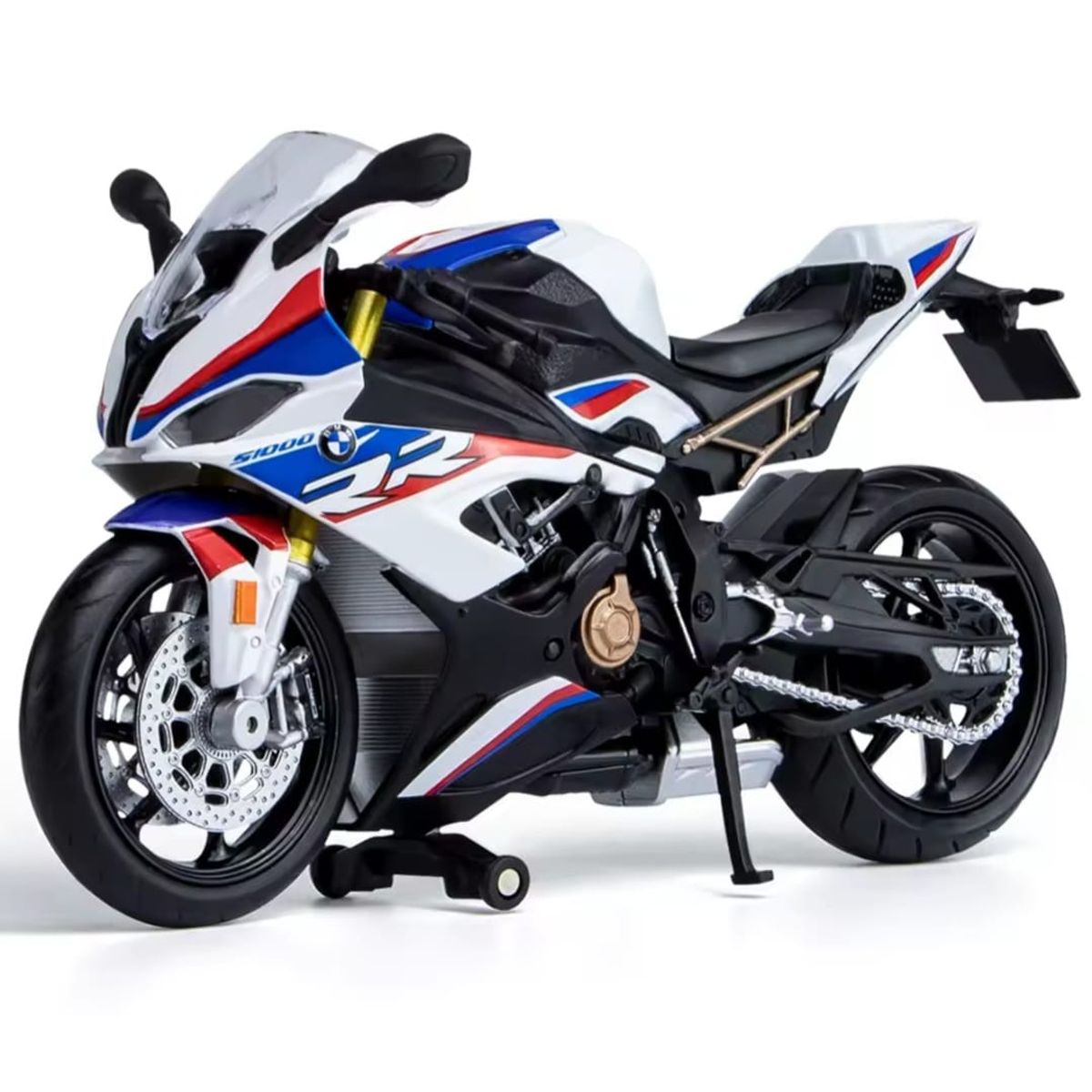 GENERICO - Moto BMW S1000rr Metal Escala 1 :12 Blanca con Luz y sonido