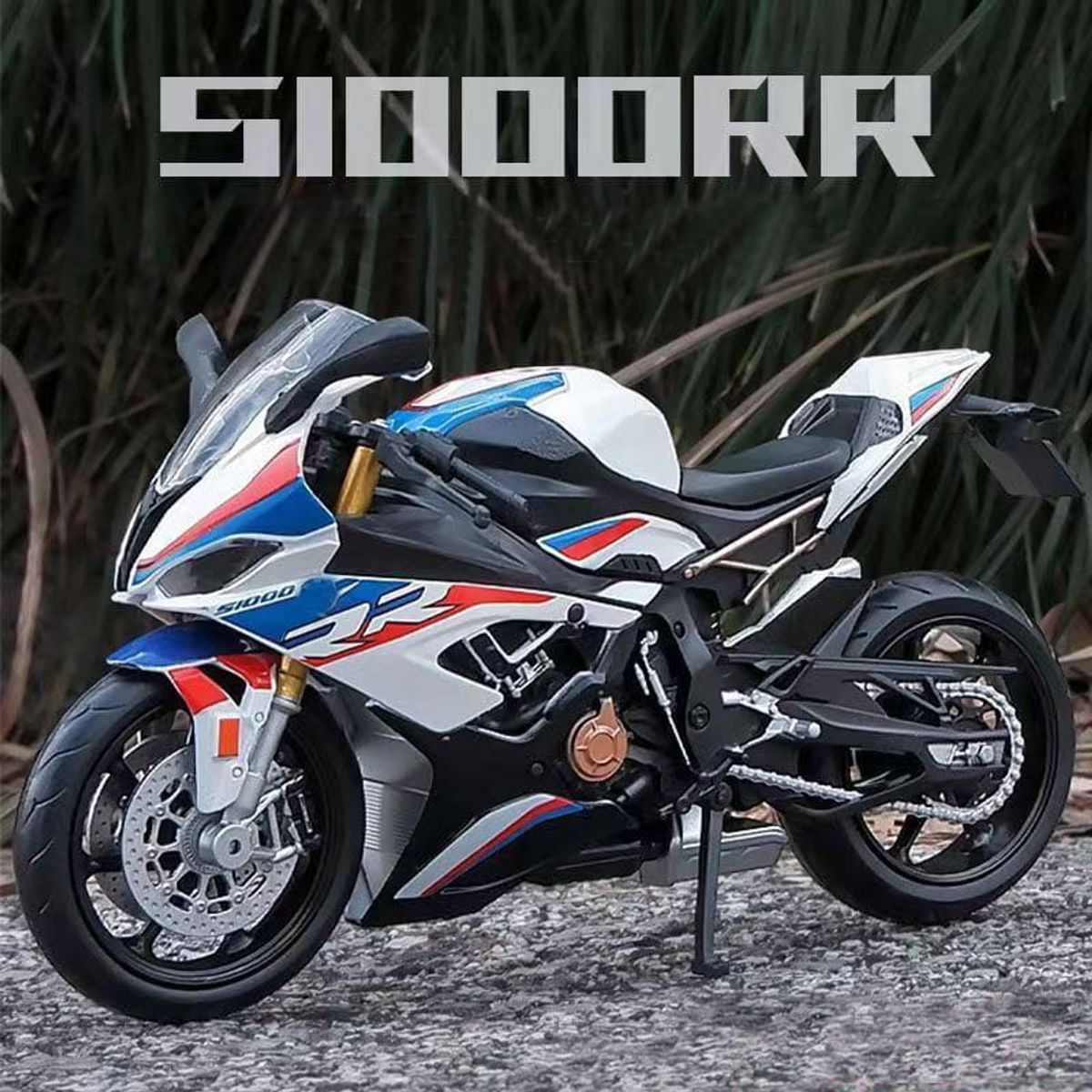 GENERICO - Moto BMW S1000rr Metal Escala 1 :12 Blanca con Luz y sonido