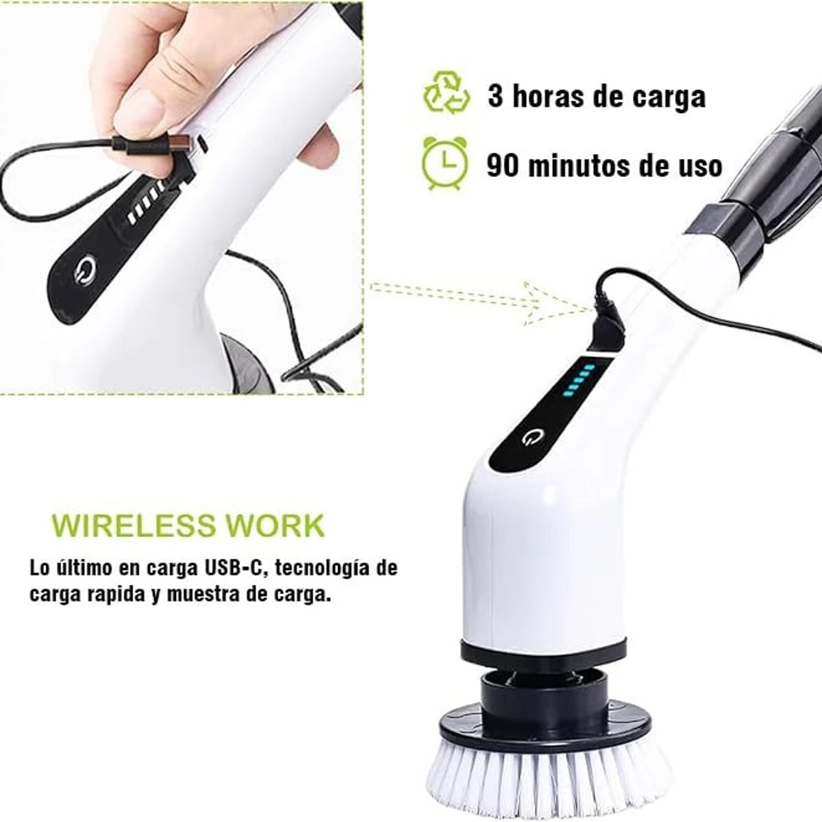 Cepillo de Limpieza Eléctrico inalámbrico 9 En 1 Original, marca MOVI - Foto 2