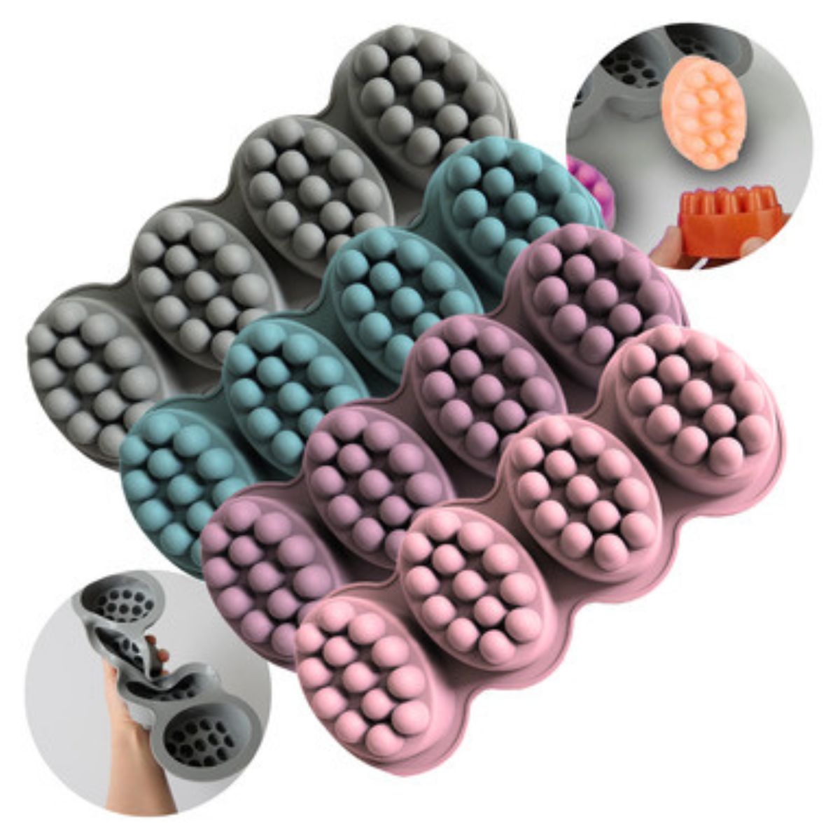 GENERICO - Moldes 4 Espacios Ovalo Texturizado