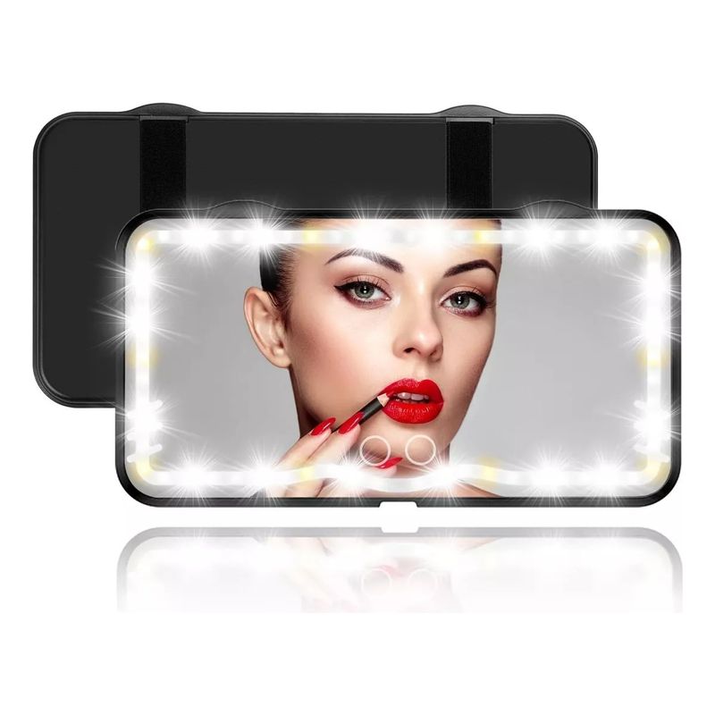 EVERSO - Espejo De Maquillaje De Visera De Auto Con 3 Modos Luz Led