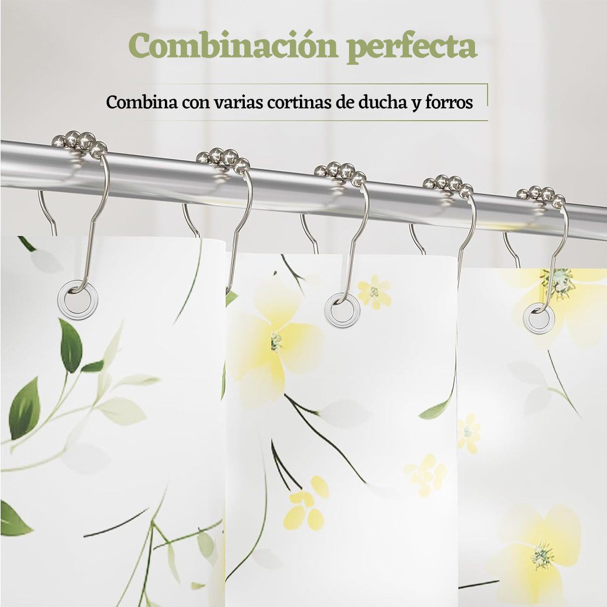 GENERICO - 12 Ganchos De Cortina De Ducha De Acero Inoxidable Para Baño