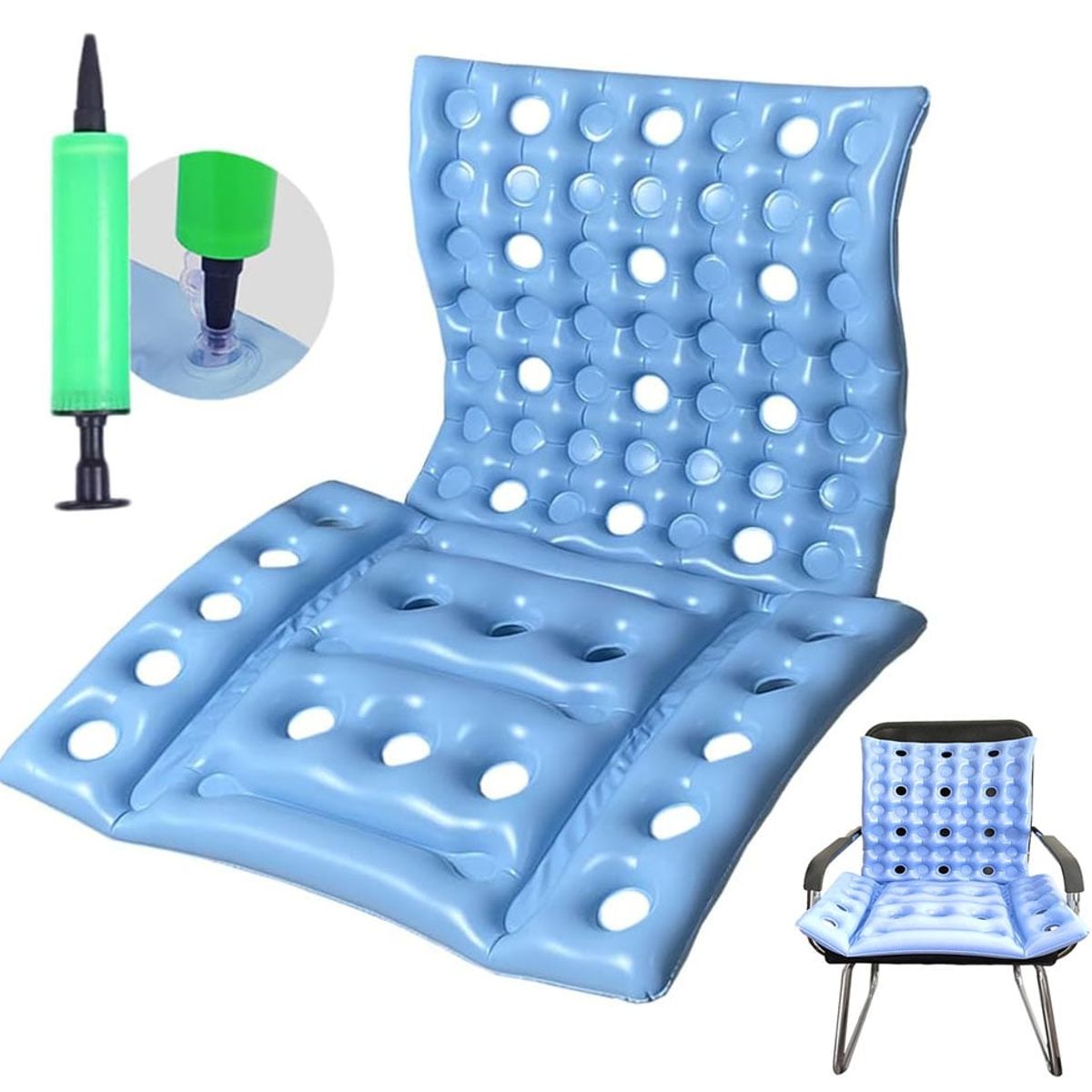 KUANGYE - Cojín Antiescaras Ortopédico Inflable Celda De Aire + Bombín