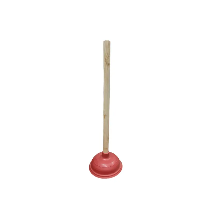 GENERICO - Sopapo Rojo Destapa Cañería Con Mango Madera 48 Cm.