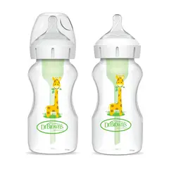 DR BROWNS - Pack 2 Mamaderas Boca Ancha 270ml 3meses+ Dr Brown's Jirafa