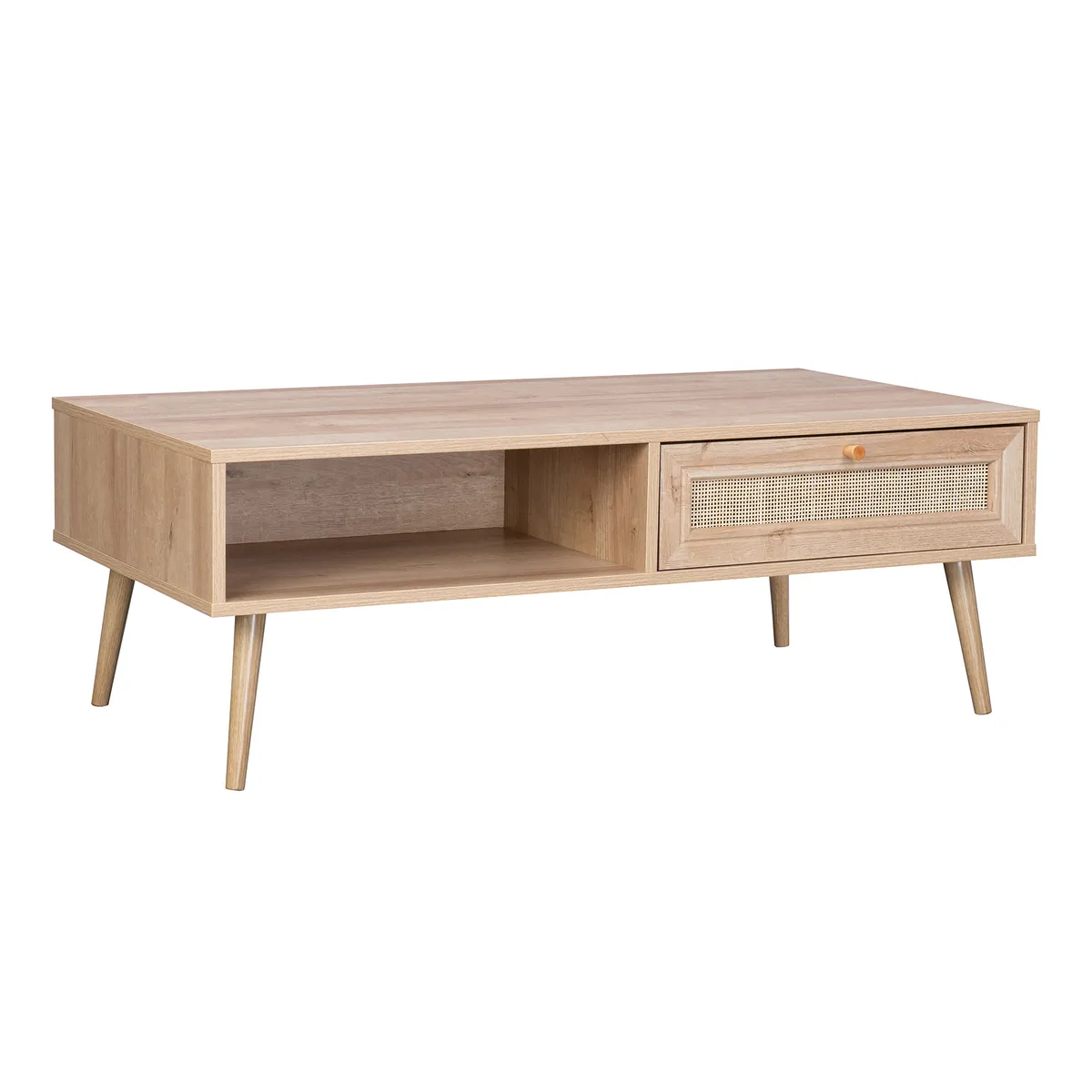 RELAN - Mesa de Centro con Cajón Top Living Manila Rattan Lateral