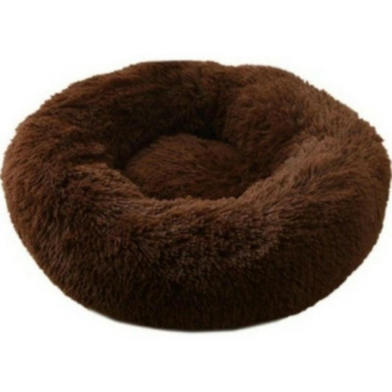 GENERICO - Cama De Felpa 60cm Para Mascotas Ideal Para Invierno Cafe