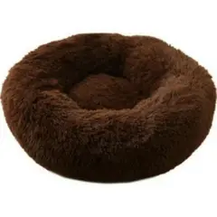 GENERICO - Cama De Felpa 60cm Para Mascotas Ideal Para Invierno Cafe