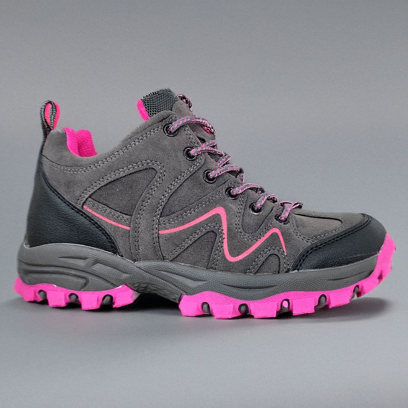 ARMONIA - Zapatilla Mujer Outdoor Invierno Media Caña Gris y Rosa - 3134