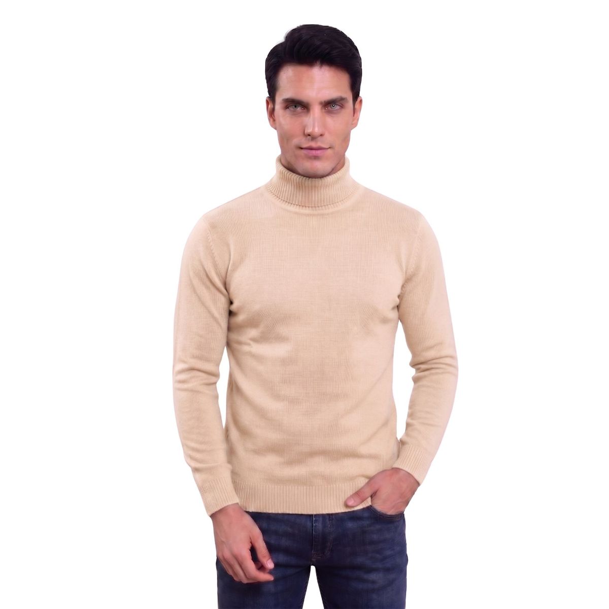 LOOK SHOP - Sweater Tejido Hombre Cuello Subido Beatle. 096