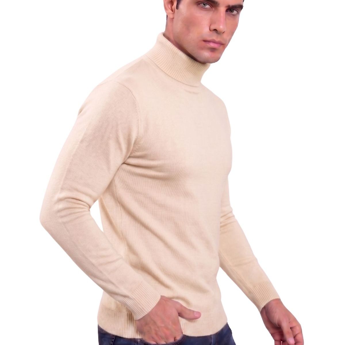 LOOK SHOP - Sweater Tejido Hombre Cuello Subido Beatle. 096