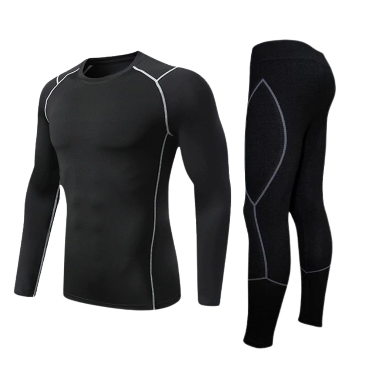 GARSIL - Conjunto Primera Capa Algodon Termica  Negro Hombre Uv+pro