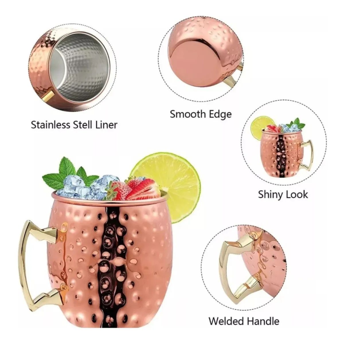 CUINER - Set 2 Mug de Moscow Mule 500 ML