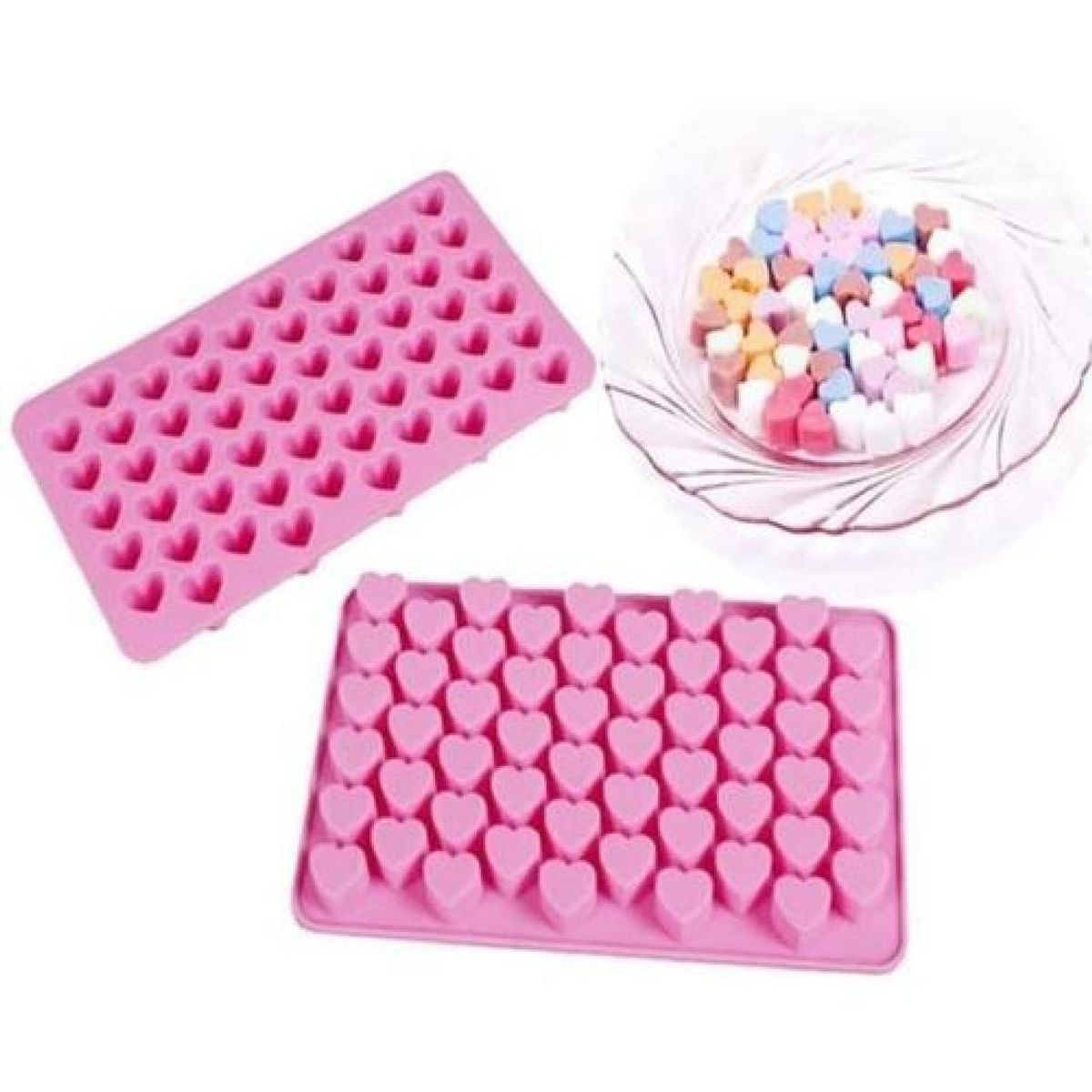 GENERICO - Molde Silicona 55 Mini Corazones Pastillas Gomitas Estoykuk - Verde