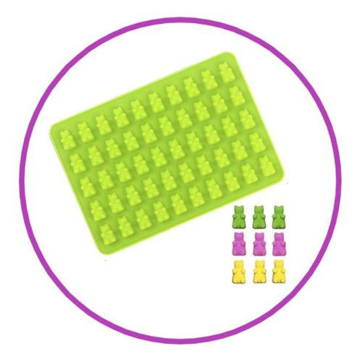 GENERICO - Molde De Silicona Para 50 Mini Ositos Gomitas estoykuku - Verde