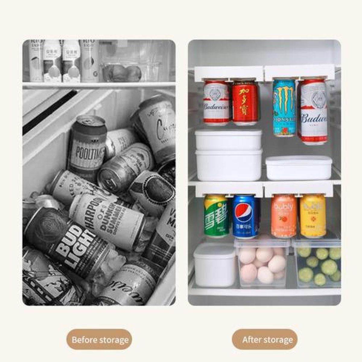 GENERICO - Organizador Dispensador De Latas Para Refrigerador Colgador - Verde