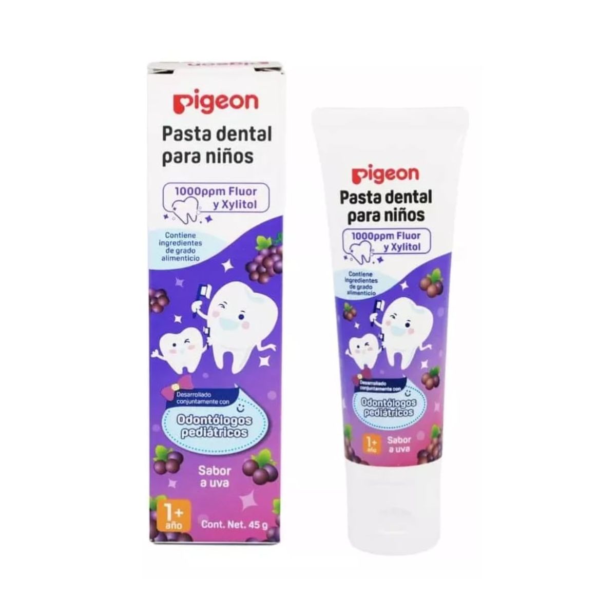 PIGEON - Pasta Dental Para Niños Sabor A Uva 45gr
