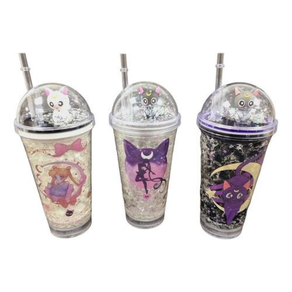 GENERICO - Vaso Cluz Sailor Moon Luna Artemis Kawaii  Glitter - Azul